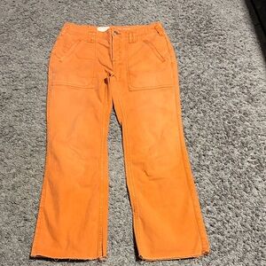 Pilcro Vibrant Orange Wide Leg Jeans